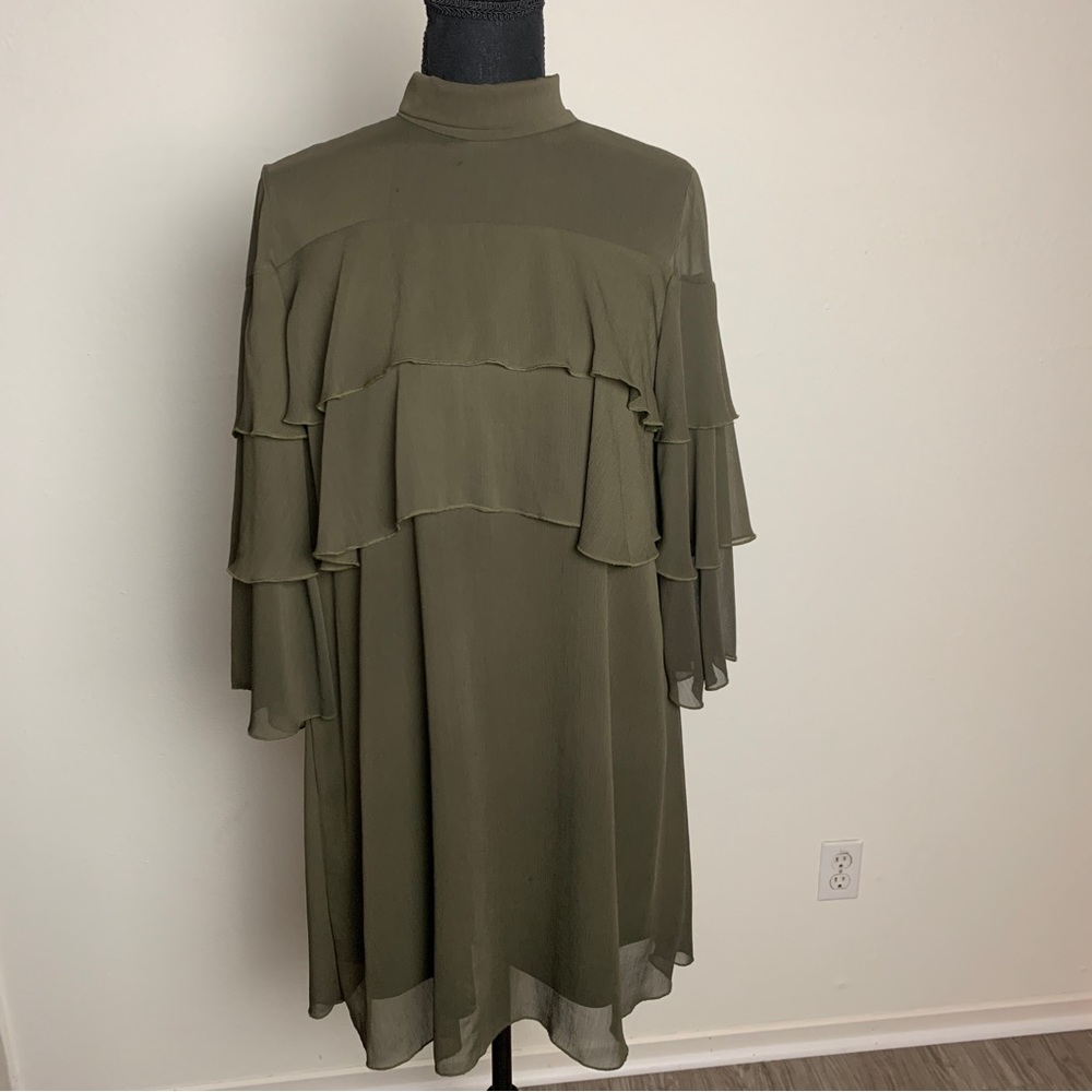 Zara Green Chiffon Dress